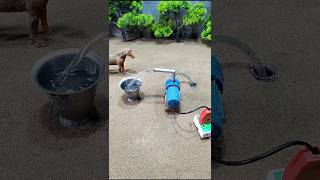 Mini motor water pump science project mini tractor making cow water bathed  307 [upl. by Aluin]