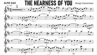 The Nearness of You Alto Sax Sheet Music Backing Track Partitura Single Page for Screenshot [upl. by Rekab]