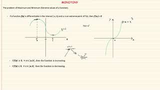 APPLICATIONS OF DERIVATIVES  Monotony amp Extemes Values [upl. by Qulllon323]