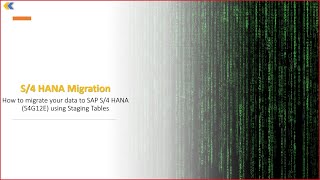 Migration of Data in S4 HANA using staging tables [upl. by Aisanahta]