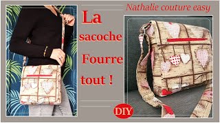 DIY facile pour la sacoche fourre tout par Nathalie couture easy [upl. by Xena709]