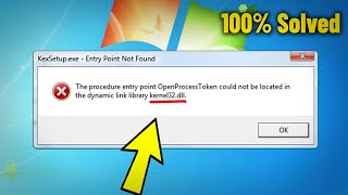 The Dynamic link library KERNEL32dll in Windows 7  How To Fix Error Entry Point Not Found ✅ [upl. by Amalbena]