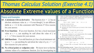 Local extrema critical points urdu hindi  Thomas calculus exercise 41 Q63 to Q70  Lec 12 [upl. by Haniraz]