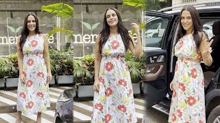 Advance Happy Adussehra Neha Dhupia Spotted At Outside Cafe In Bandra [upl. by Atinnek889]