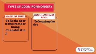 DOOR IRONMONGERYBUILDING TECHNOLOGY [upl. by Ynots]