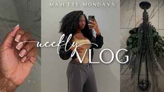 how i do my nails at home impulsive hair appt at the range  some ADHD  weekly vlog [upl. by Rusert]