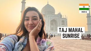 Visiting Taj Mahal for Sunrise  Worth It India Travel Vlog [upl. by Naved]