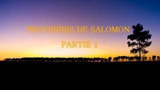 Proverbes de Salomon partie 1 [upl. by Eelibuj]