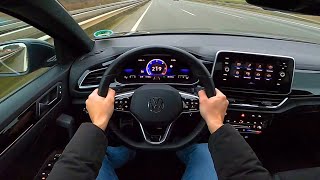 2022 VW TRoc 20 TDI RLine  pov test drive GERMAN AUTOBAHN  NO SPEED LIMIT [upl. by Alyssa]