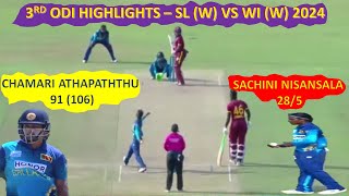 Full Highlights  Sri Lanka W vs West Indies W  3rd ODI Cricket Match [upl. by Swagerty402]