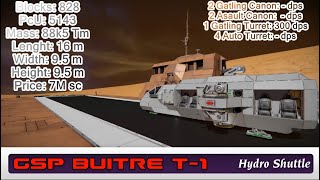 spaceengineers workshop GSP Buitre T1 Shuttle [upl. by Aihpledalihp]