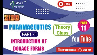 ZIDD SERIES PART11  Introduction of Dosage form  Pharmaceutics partI [upl. by Ahsinid792]