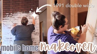 EXTREME MOBILE HOME MAKEOVER  1991 double wide mobile home renovations  modern farmhouse  ep12 [upl. by Katharina]