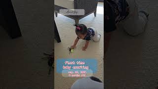 Yehey😃First time baby Amirah crawling na😍good job babybabycutefunnyshorts videocomedysmile [upl. by Orihakat]