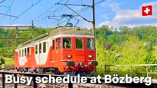 Various SBB trains entering small tunnel between Zurich and Basel  🇨🇭 Villnachern Switzerland [upl. by Joanne]