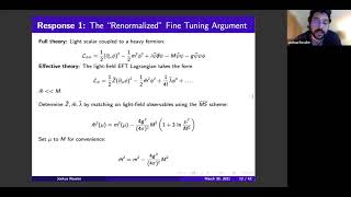 Joshua Rosaler  quotDogmas of Effective Field Theory Fundamental Parameters Scheme Dependencequot [upl. by Rustin]