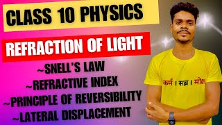 Class 10 physicsRefraction of lightrefractive indexprinciple of reversibilitylateral displacement [upl. by Ornas]