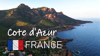 🇨🇵 Cote dAzur France  4k Drone Video  Travel the coast of Provence in the South of France [upl. by Stralka651]