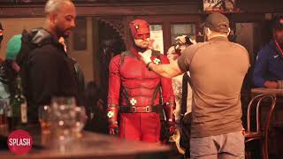 Charlie Cox Filming A Bar Fight Scene With Bullseye At The quotDaredevil Born Againquot Set  08 Feb 2024 [upl. by Johnette622]