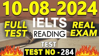 IELTS Reading Test 2024 with Answers  10082024  Test No  284 [upl. by Akayas]