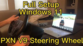 PXN V9 Steering Wheel Full Setup On Windows 11 [upl. by Ihcas]