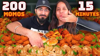 200 MOMO Eating Challenge 😱😱 ASMR Mukbang  sosaute [upl. by Ordnazil740]