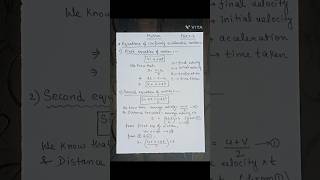 Equations of motion Part3  Derivation by graphical method  Motion class 9th  shorts [upl. by Kendal]