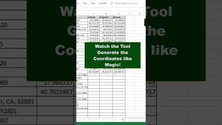 Automatically Convert Addresses to Coordinates in Excel [upl. by Humberto]