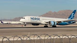 Norse Atlantic Airways Boeing 7879 Dreamliner lands at Las Vegas  GCKOF [upl. by Quickman]