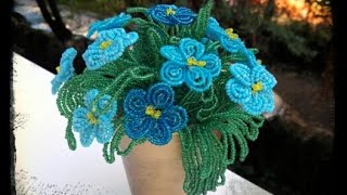 DIY Blue Bead Flower Bouquet [upl. by Engel]