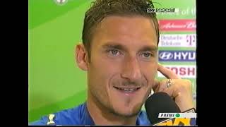 FINALE MONDIALI 2006  ITALIA VS FRANCIA  INTERVISTA POST PARTITA FRANCESCO TOTTI SKY SPORT [upl. by Dieterich]