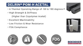 Delrin® Acetal POMH Overview in Under a Minute [upl. by Engleman]