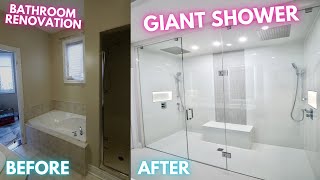 GIANT Shower Renovation  Master Bathroom Remodel [upl. by Euqirrne]