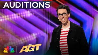 Jonathan Burns Delivers Hilariously Cheesy Magic  Auditions  AGT 2024 [upl. by Tammy532]