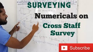 Numericals on Cross staff surveyImportant topics in surveyChain surveyingcross staff survey [upl. by Vivica]