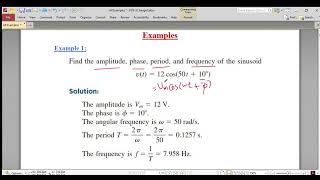 All Examples sinusoids amp phasors Lec11 [upl. by Saberio503]