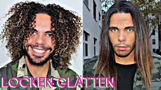 BESTE Tutorial  Afro Locken Haare Glätten Mit Cloud 9 Glätteisen [upl. by Aziza]