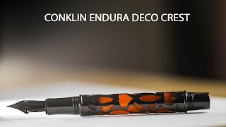 Conklin Endura Deco Crest orange edition omniflex nib [upl. by Brenton964]