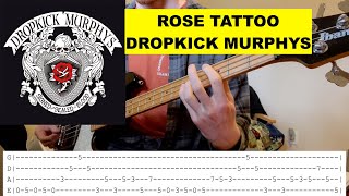 🎸 ROSE TATTOO  DROPKICK MURPHYS BASS COVER w TABS [upl. by Tolecnal800]