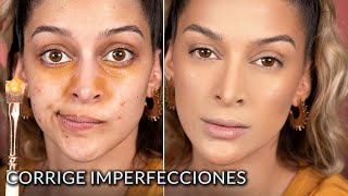 COMO CUBRIR ACNÉ MANCHAS OJERAS E IMPERFECCIONES CON MAQUILLAJE [upl. by Ambrosius]