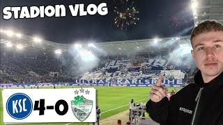 KARLSRUHER SC vs GREUTHER FÜRTH 40 Stadion Vlog🔥 Pyro Feuerwerk und Ultra Chroreo beim KSC [upl. by Elana]