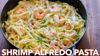 How To Make Creamy Shrimp Alfredo Pasta  30 Minute Meal [upl. by Anerdna]