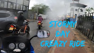 වැස්ස දවසට ගාය ගැහුවම  rainy 🌧️ day awesome ride  CB 400  revo  super bould’or [upl. by Ailyt537]