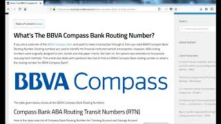 How to Find BBVA Compass Bank Routing Number [upl. by Bubalo]