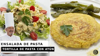 ENSALADA de pasta con atún  Tortilla de cebolla  Recetas con Arguiñano [upl. by Elin67]