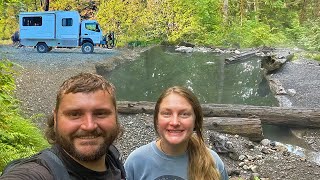 We Lucked Out Truck Camping at a Beautiful Natural Hot Spring in the Woods [upl. by Ardnosal]