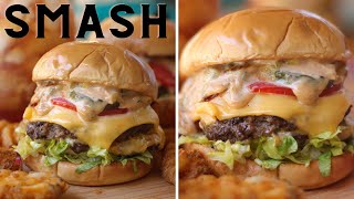 DinerStyle Smash Burgers 🍔 smashburgers [upl. by Nanek627]