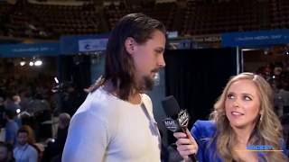 Erik Karlsson crashes Henrik Lundqvists Allstarinterview [upl. by Resneps]