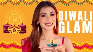 Diwali Glam Makeup Look 🌟 💫 sushdazzles diwalilook diwalimakeup2024 [upl. by Ynaffyt]