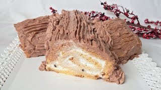 TRONCHETTO DI NATALE DOLCE SENZA COTTURA  Ricetta Facile e Veloce [upl. by Yobybab813]